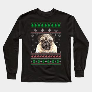 Cute Pug Dog Lover Ugly Christmas Sweater For Women And Men Funny Gifts Long Sleeve T-Shirt